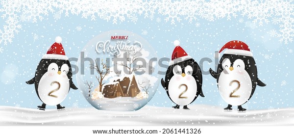 Merry Christmas On Ice 2022 Christmas New Year 2022 Greeting Card Stock Vector (Royalty Free)  2061441326 | Shutterstock