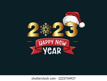 Christmas and new year 2023 concept background. Happy new year 2023 modern design style.