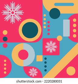 Christmas and New Year abstract geometric style colorful vector background