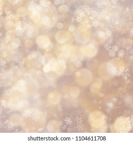 Christmas and New Year abstract gold bokeh background. EPS 10