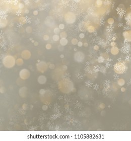 Christmas and New Year abstract gold bokeh background. EPS 10