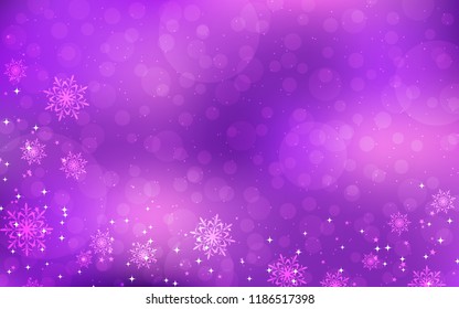 Christmas and New Year abstract vector background with stars, snowflakes and bokeh effect