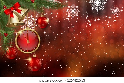 Christmas and New Year abstract  vector background with winter decor