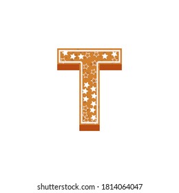 Christmas or New Year alphabet cookies set with glaze vector illustration. Isolated textured letters on white background.