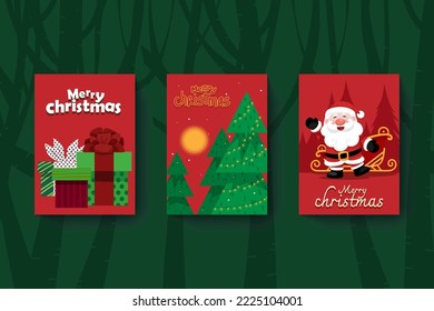 Christmas and New Year background banner. Santa claus, snowman, and gifts for Holiday cards, invitations and website celebration decoration.