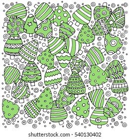 Christmas and new year background colorful hand-drawn