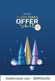 Christmas and New Year background. Conical Abstract Christmas Trees. Greeting card, banner, headers, website, poster