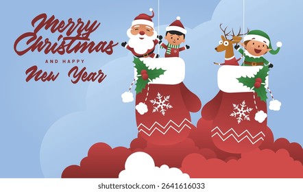 Christmas and New Year background content by tulangbercabang studio