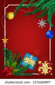 Christmas and New Year background with copy space, Merry Xmas and Happy new year card.