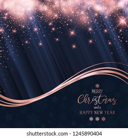 Christmas and New Year background with glittery stars