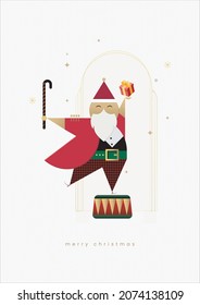 Christmas and New Year Background. Modern Creative Holiday Template. Minimal Design with Winter Christmas Composition for Gift Card Banner Poster Wallpaper and Social Media. Xmas Greeting Card Design.