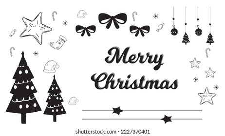 Christmas and New Year background. pine, spruce lush trees. Candy cane from cookies, golden gift box. Glass Balls hanging on a ribbon. Bright Winter holiday composition. Greeting card, banner, poster