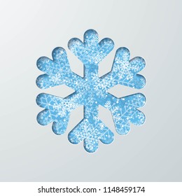 Christmas and New year background with snowflake. Vector illustration.