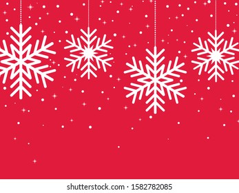 Christmas and New Year background with snowflakes. Vector illustration