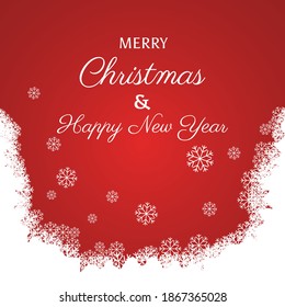 Christmas and New year background with snowflakes decoration. Square banner design vector isolated. Usable for card, banner and social media.