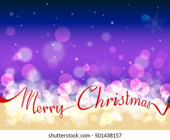 Christmas and New Year background with snowflakes and bokeh with some space for text