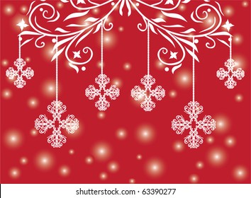 christmas and new year background with snowflakes and space for text