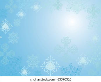 christmas and new year background with snowflakes and space for text