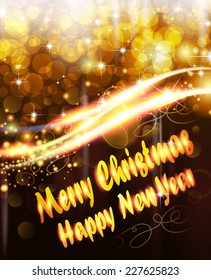  Christmas and New Year background with sparkling lights