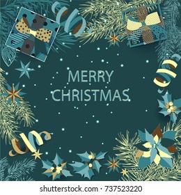 christmas, new year background,  spruce, serpentine, mistletoe, cookies, holly