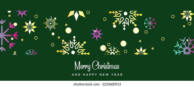 Christmas and New Year Background. Sunny Winter holiday composition. Greeting card, banner, poster