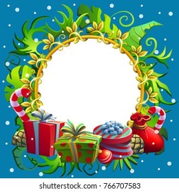 Christmas and New Year background for text. Vector illustration in a Christmas style.