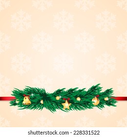 Christmas and New Year background with Christmas tree and Christmas decorations
