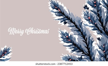 Christmas and New Year background with christmas tree branches.