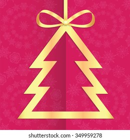 Christmas and New Year background with Christmas tree and snowflakes.Poster for New Year with Christmas decorations .Background for Christmas and New Year frame for your design