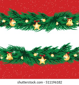 Christmas and New Year background with Christmas tree and Christmas decorations with place for your text