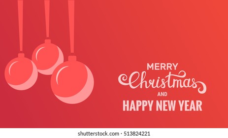 Christmas and New Year background. Usable for web.Background with modern trendy gradient and Christmas typography. 