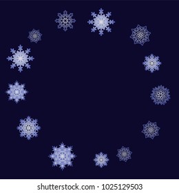 Christmas and New Year background vector with falling snowflakes. The effect of decorating snowflakes. Winter vacation. Well suited for a Christmas card, banner or poster. EPS 10
