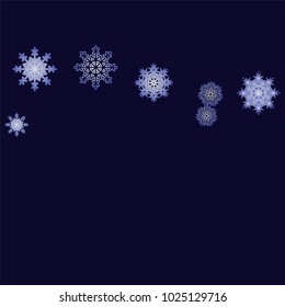 Christmas and New Year background vector with falling snowflakes. The effect of decorating snowflakes. Winter vacation. Well suited for a Christmas card, banner or poster. EPS 10