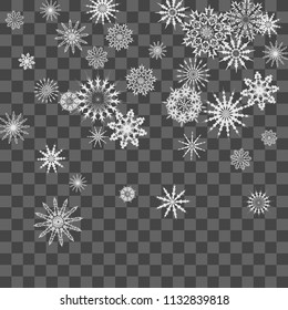 Christmas and New Year background vector with falling white snowflakes. Well suited for a Christmas card, banner or poster. EPS 10