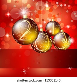 Christmas and New Year background. Vector illustration. EPS 10 with transparency.