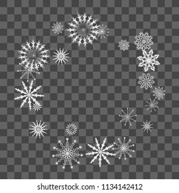 Christmas and New Year background vector with falling white snowflakes. Well suited for a Christmas card, banner or poster. EPS 10
