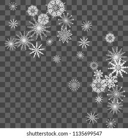 Christmas and New Year background vector with falling white snowflakes. Well suited for a Christmas card, banner or poster. EPS 10