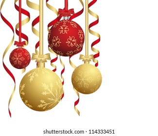 Christmas and New Year background. Vector illustration.