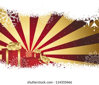 Christmas and New Year background. Vector illustration.