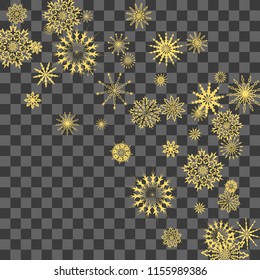 Christmas and New Year background vector with falling snowflakes. The effect of decorating snowflakes. Winter vacation. Well suited for a Christmas card, banner or poster. EPS 10