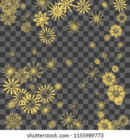 Christmas and New Year background vector with falling snowflakes. The effect of decorating snowflakes. Winter vacation. Well suited for a Christmas card, banner or poster. EPS 10
