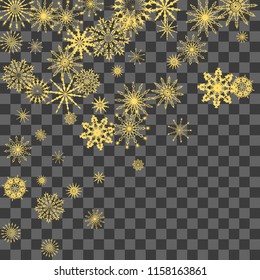 Christmas and New Year background vector with falling snowflakes. The effect of decorating snowflakes. Winter vacation. Well suited for a Christmas card, banner or poster. EPS 10
