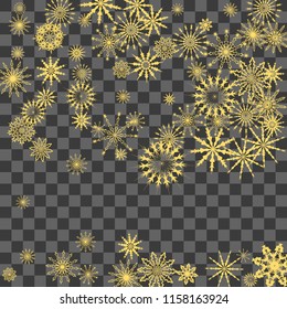 Christmas and New Year background vector with falling snowflakes. The effect of decorating snowflakes. Winter vacation. Well suited for a Christmas card, banner or poster. EPS 10