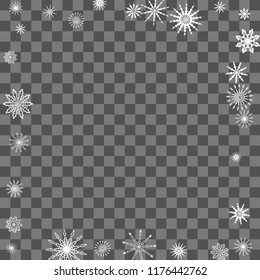 Christmas and New Year background vector with falling white snowflakes. Well suited for a Christmas card, banner or poster. EPS 10