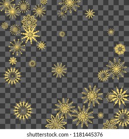 Christmas and New Year background vector with falling snowflakes. The effect of decorating snowflakes. Winter vacation. Well suited for a Christmas card, banner or poster. EPS 10