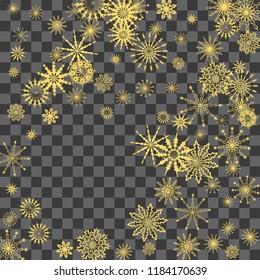Christmas and New Year background vector with falling snowflakes. The effect of decorating snowflakes. Winter vacation. Well suited for a Christmas card, banner or poster. EPS 10