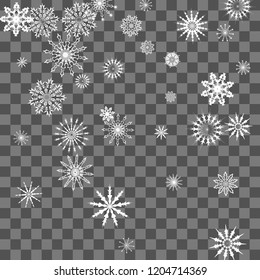 Christmas and New Year background vector with falling white snowflakes. Well suited for a Christmas card, banner or poster. EPS 10