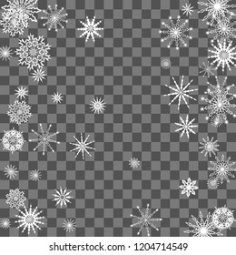 Christmas and New Year background vector with falling white snowflakes. Well suited for a Christmas card, banner or poster. EPS 10