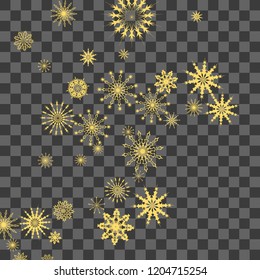 Christmas and New Year background vector with falling snowflakes. The effect of decorating snowflakes. Winter vacation. Well suited for a Christmas card, banner or poster. EPS 10