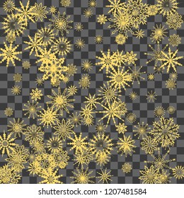Christmas and New Year background vector with falling snowflakes. The effect of decorating snowflakes. Winter vacation. Well suited for a Christmas card, banner or poster. EPS 10